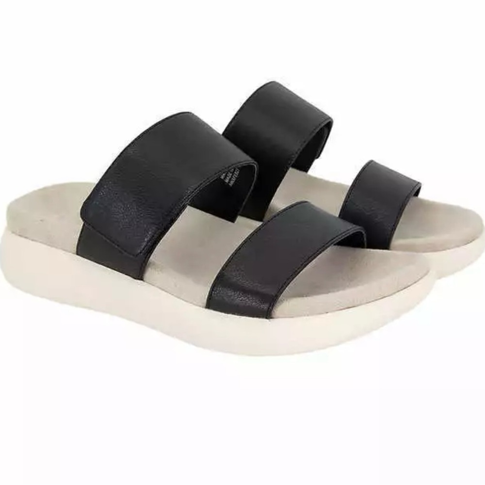 KENSIE Women's Jipsy Double Band Sandals | Black | Size 10